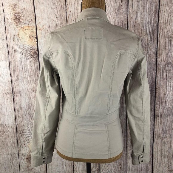 Mexx Beige Button Front Long Sleeve Jacket Sz 12 - Picture 2 of 11